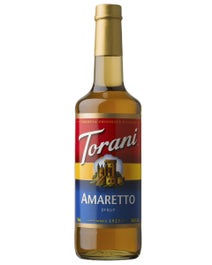 Amaretto syrup bottle